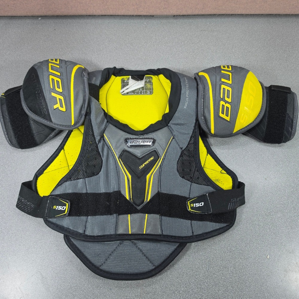 Bauer Supreme S150 Shoulder Pads Junior Large Grey Yellow